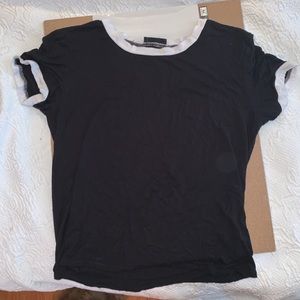 black t with white trim